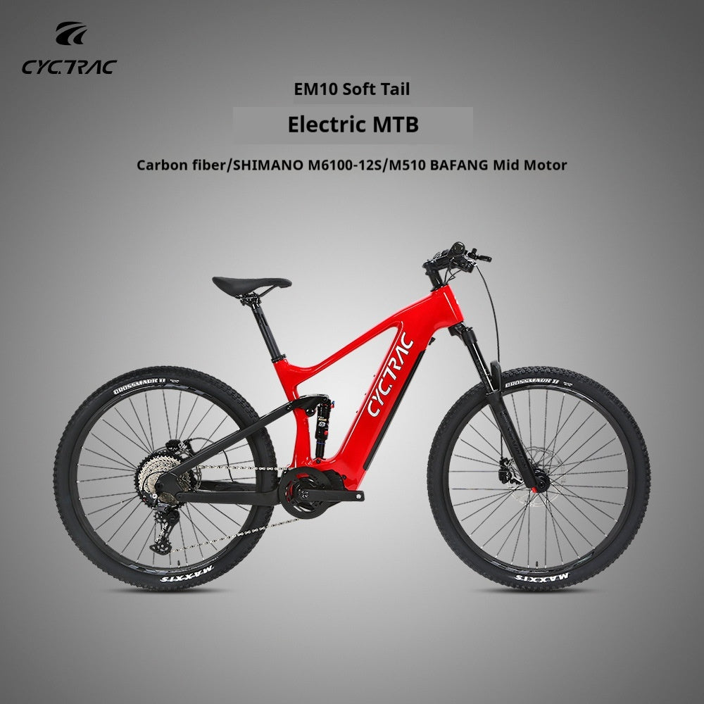 Carbon Fiber Electric Softtail MTB CYCTRAC EM10,BAFANG Mid M510+SHIMANO M6100-12S