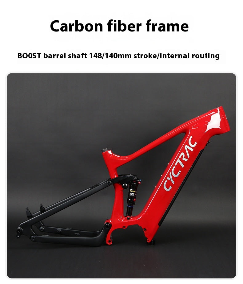 Carbon Fiber Electric Softtail MTB CYCTRAC EM10,BAFANG Mid M510+SHIMANO M6100-12S